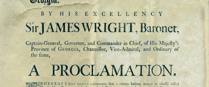 A Proclamation by James Wright, 1774