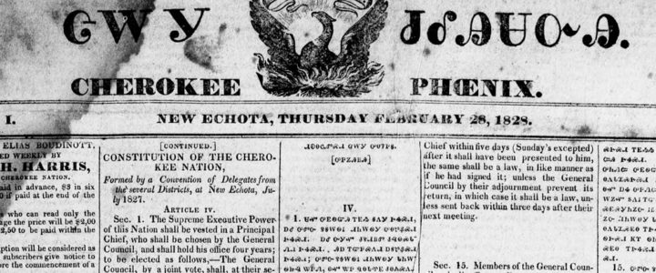 Cherokee Phoenix Newspaper, February 28, 1828
