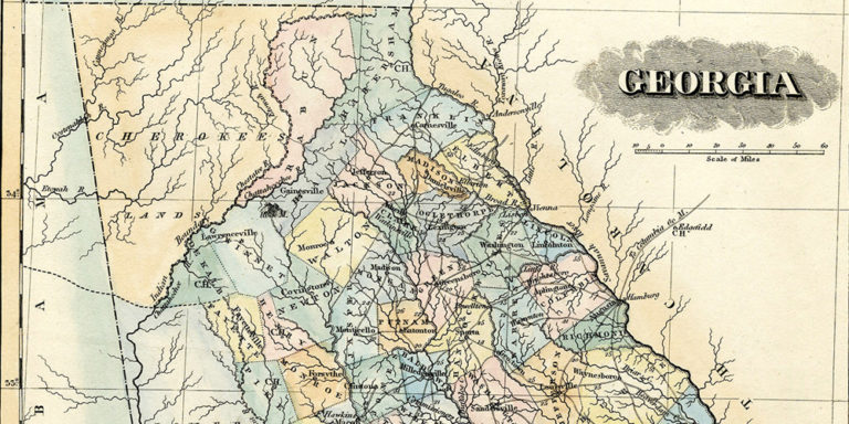 Map Of Georgia 1823 Featured Image 768x384 
