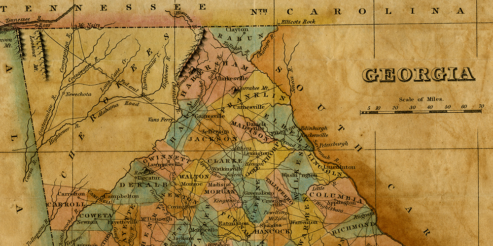 Map Of Georgia 1829 Featured Image 