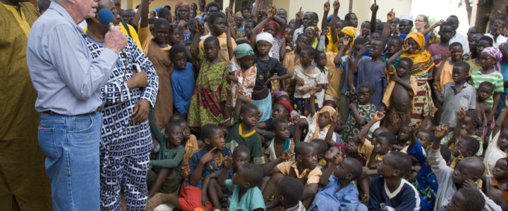 Carter Speaks to Ghanaian children on February 8, 2007.