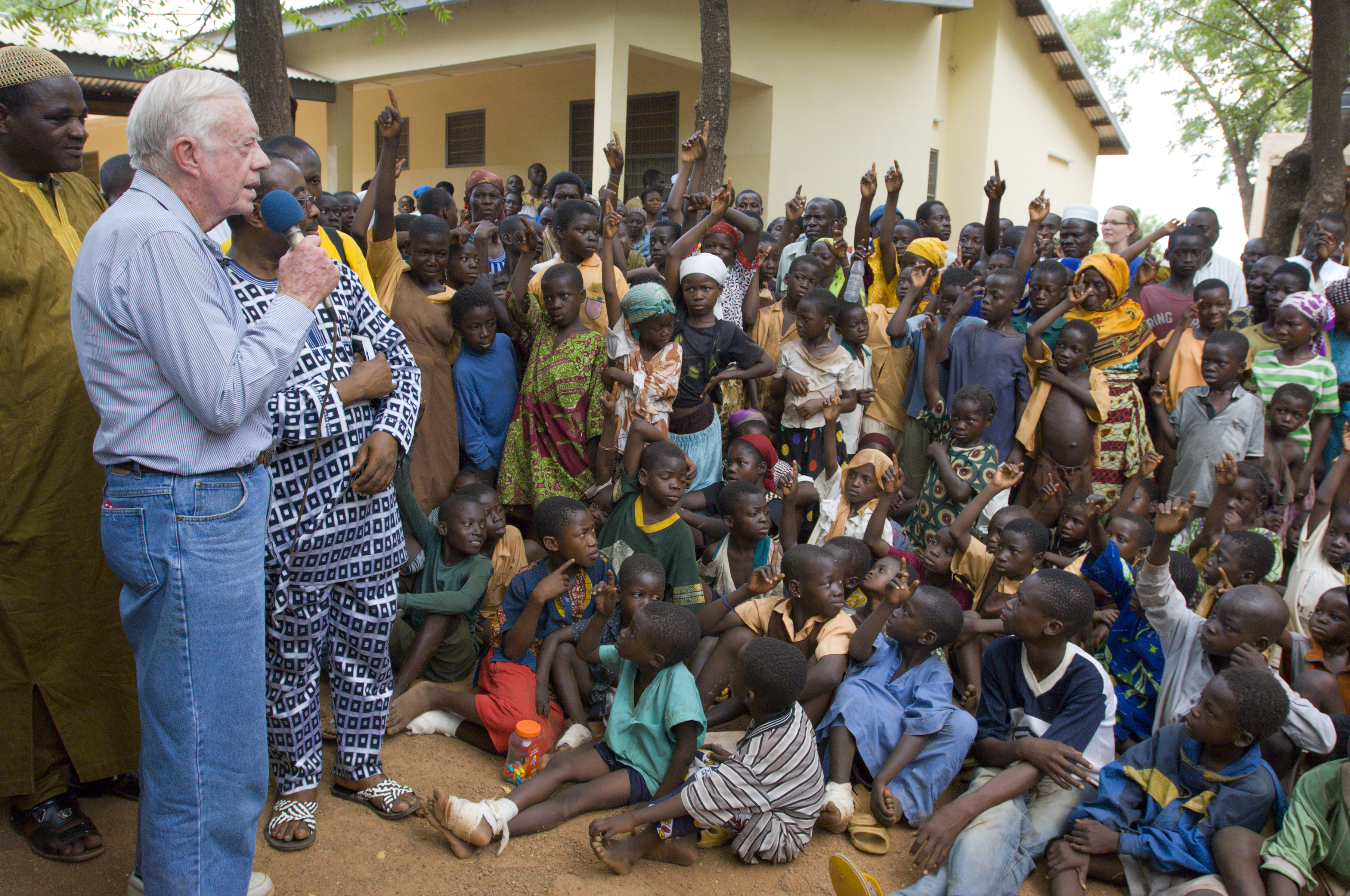 Carter Speaks to Ghanaian children on February 8, 2007. 